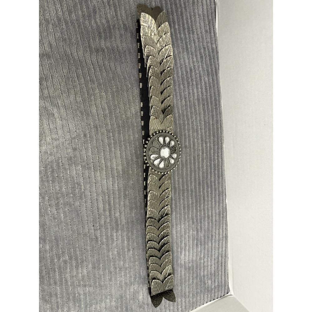 Woman's Large decorative silver-toned concho style belt Missing Stones